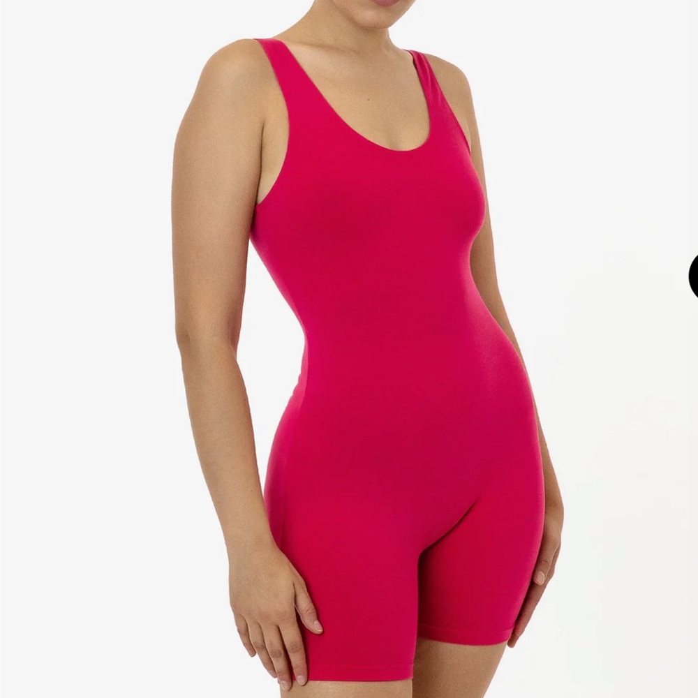 Garment Dye Classic Tank Biketard Hot Pink